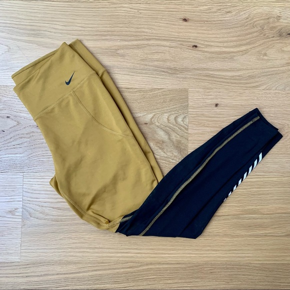 Nike Mustard Legging with mesh - Picture 1 of 4